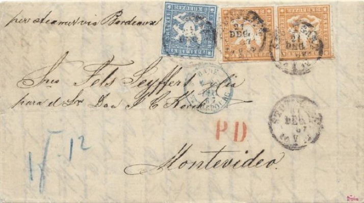 Bezaubernde Albumseiten: Zwei Briefe nach Montevideo
